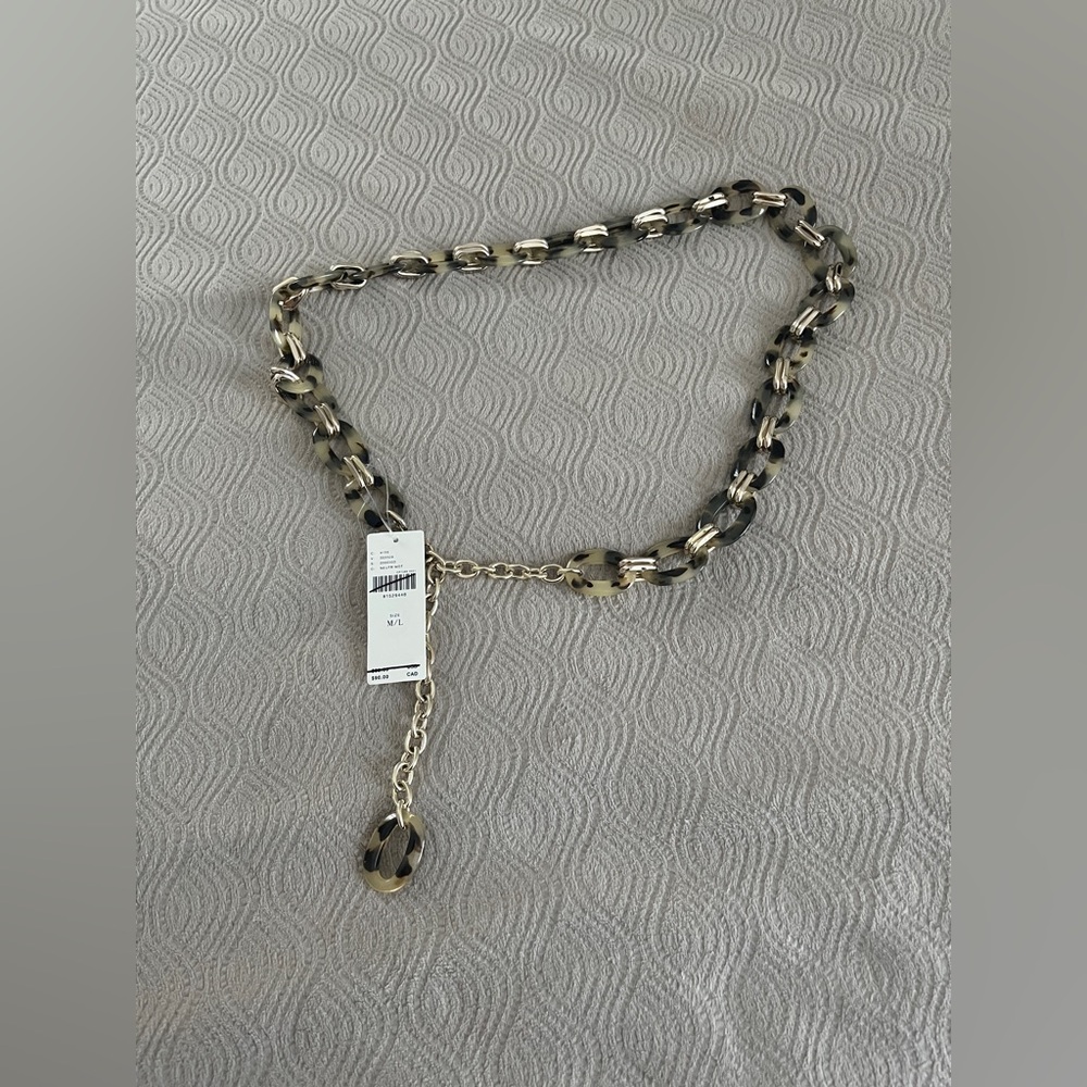 Anthropologie rain and metal Chain Belt medium/large